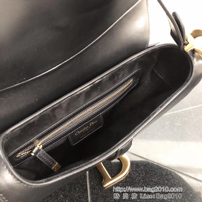 DIOR迪奧 2018新款 黑色大號Saddle Bag馬鞍包  zdo1129